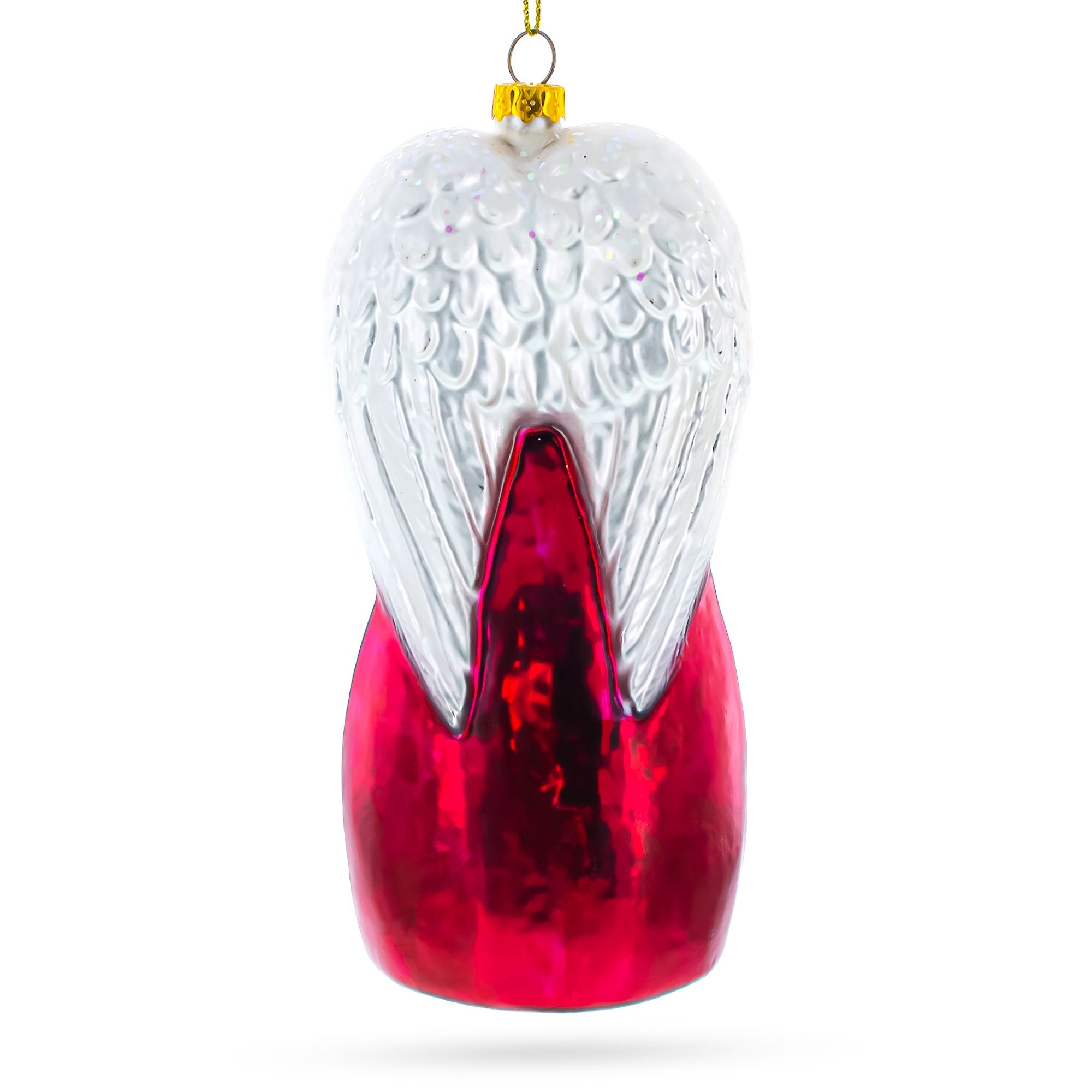 Angel with Three Wise Men Glass Christmas Ornament
