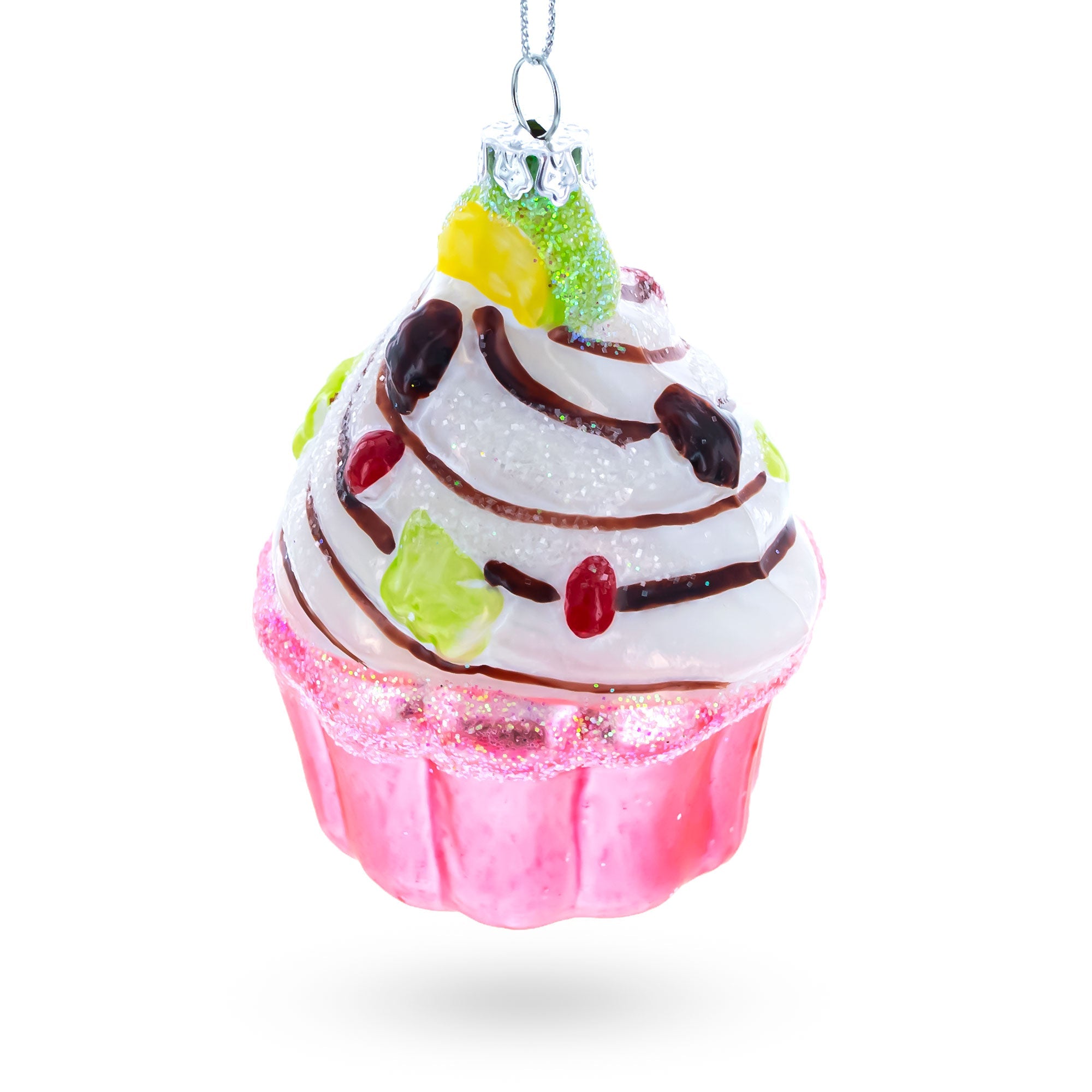 Cupcake/Muffin Glass Christmas Ornament