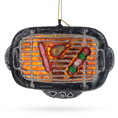 Barbecue Grill Glass Christmas Ornament