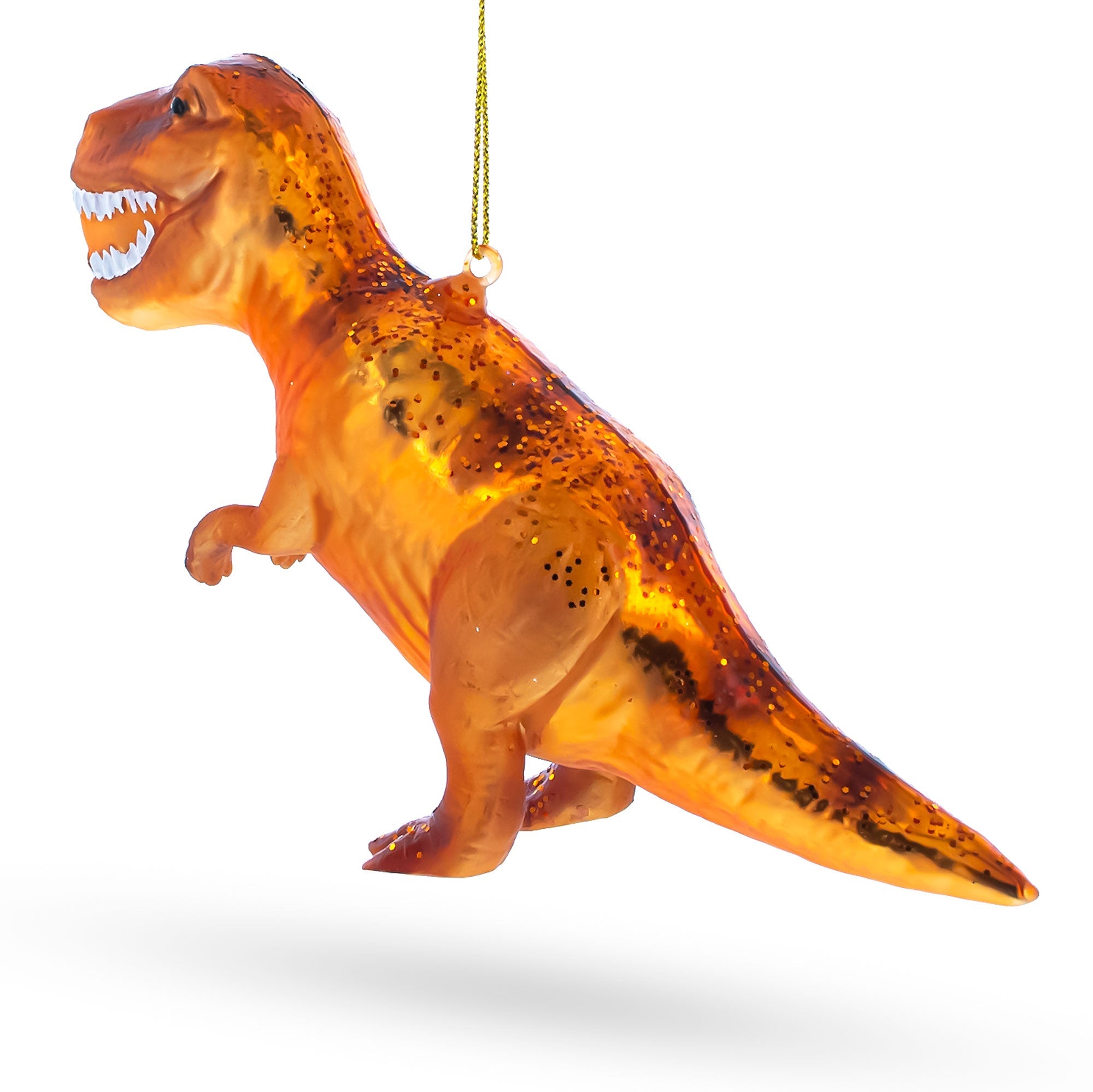 T-Rex Dinosaur Glass Christmas Ornament