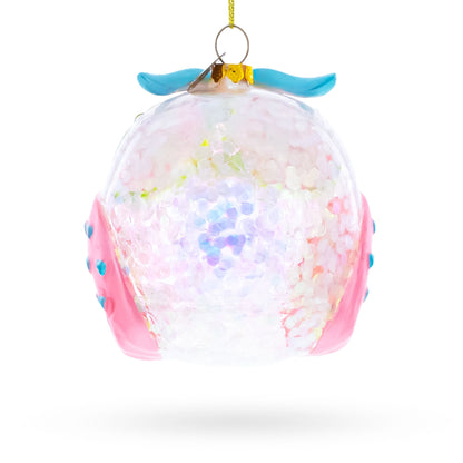 Sage Wise Owl Glass Christmas Ornament