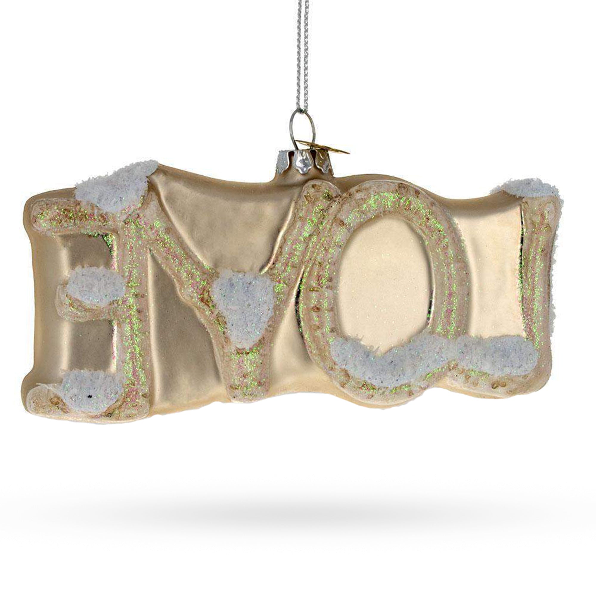 Love Letters Red Cardinal on Branch Glass Christmas Ornament