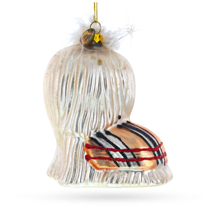 Shih Tzu Glass Christmas Ornament