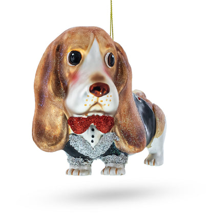 Spaniel Glass Christmas Ornament