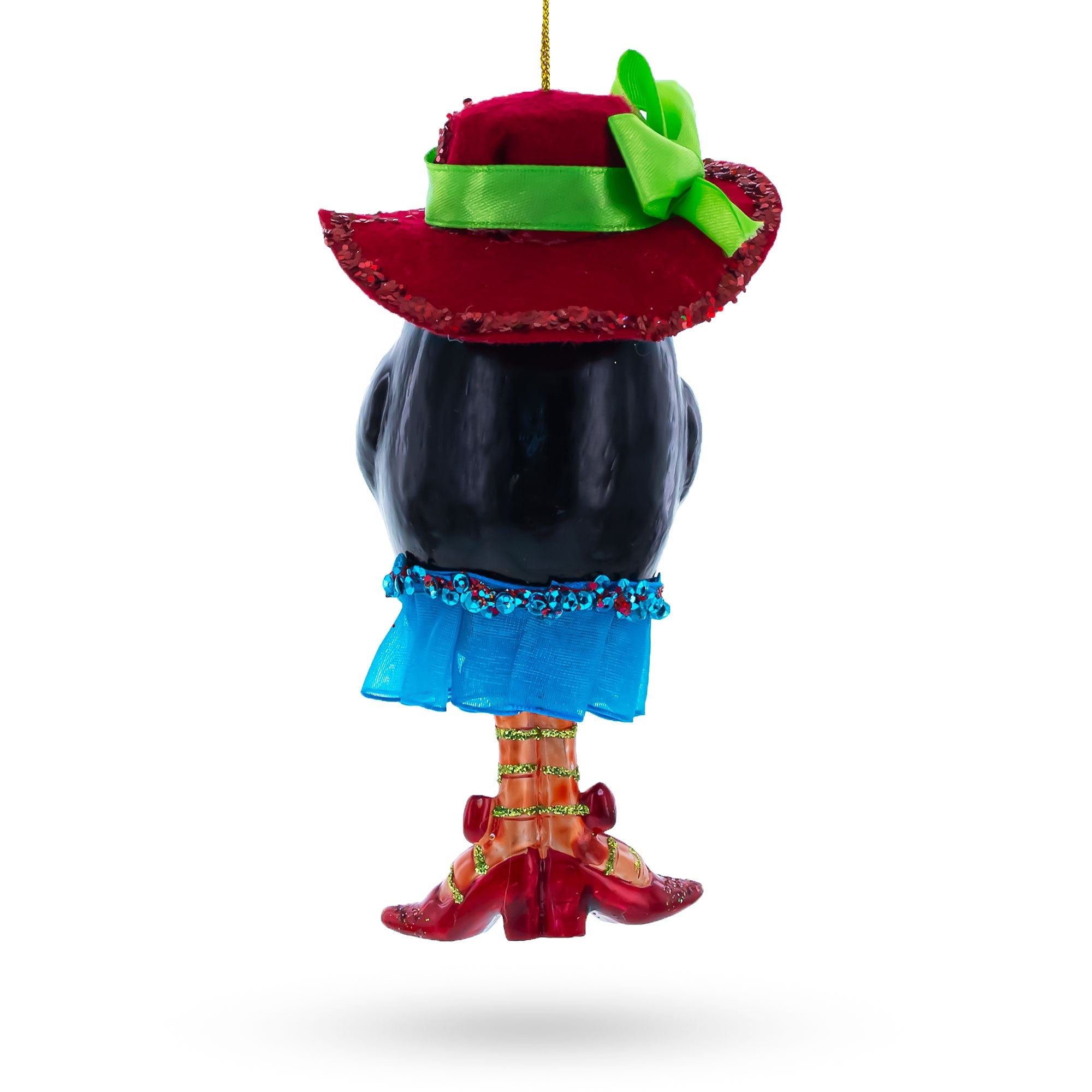 Stylish Penguin Glass Christmas Ornament