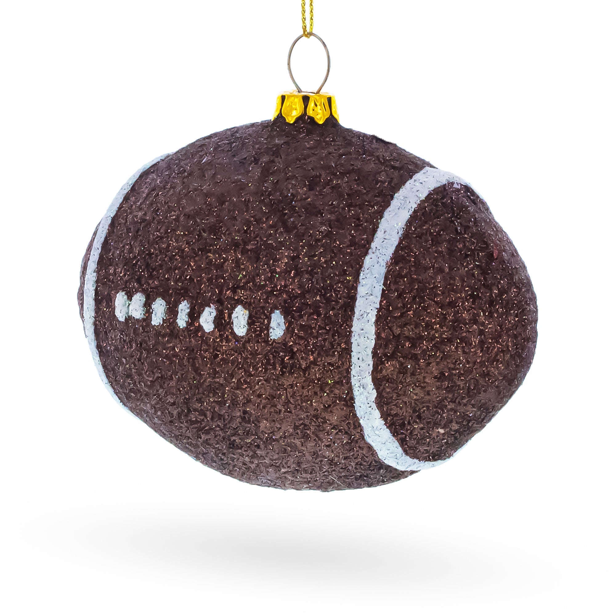 Shiny Football Glass Christmas Ornament