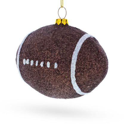 Shiny Football Glass Christmas Ornament