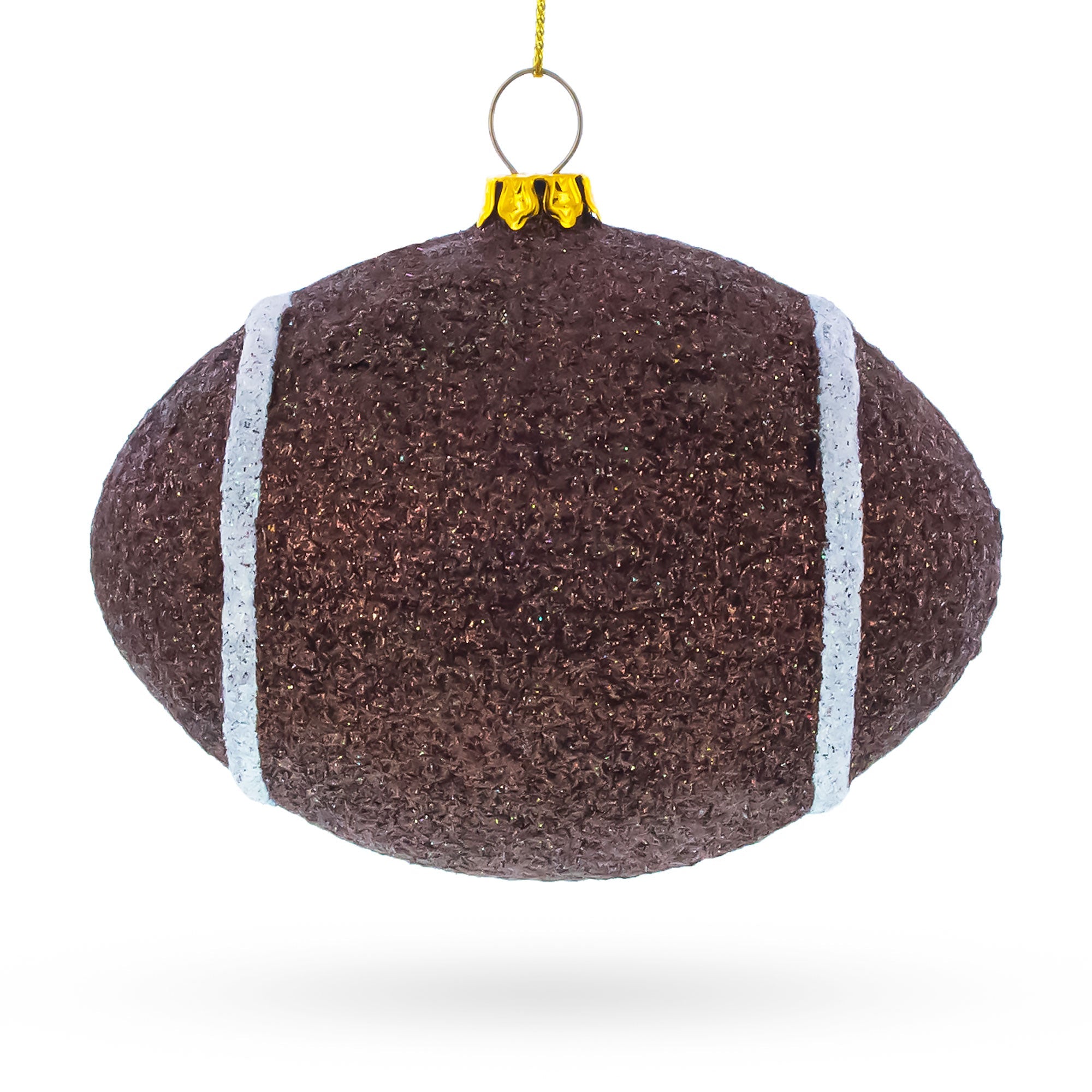 Shiny Football Glass Christmas Ornament
