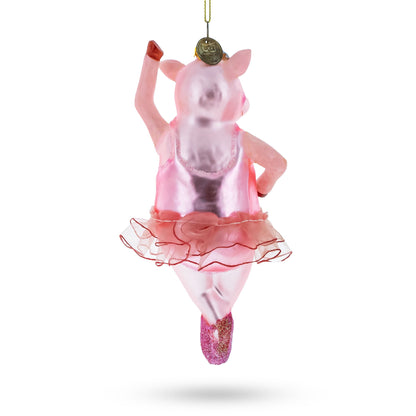 Ballerina Pig Glass Christmas Ornament BestPysanky