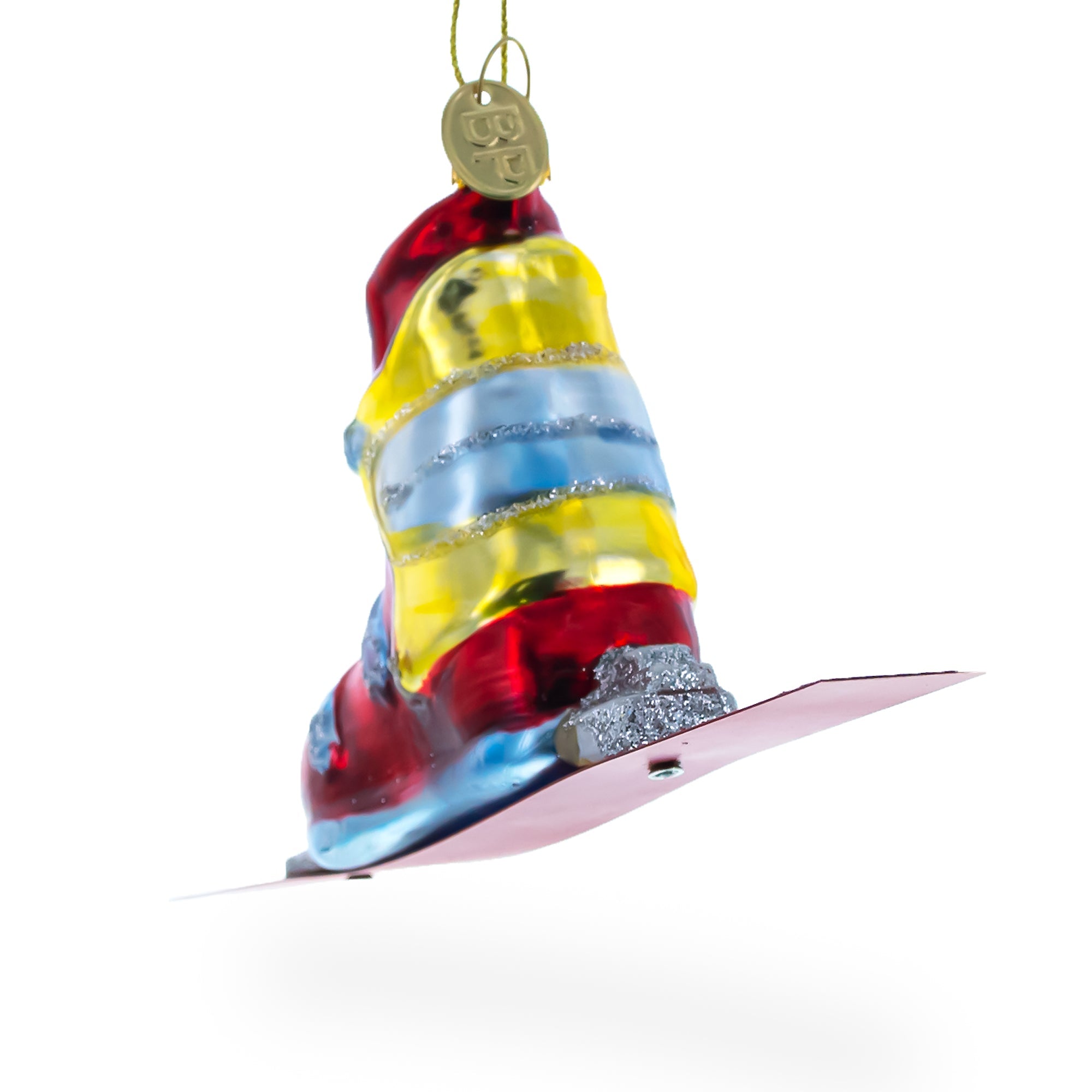 Ski Boot Glass Christmas Ornament