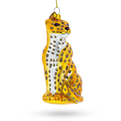 Spotted Leopard Glass Christmas Ornament
