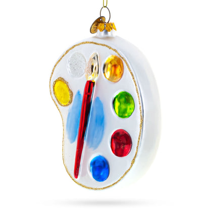 Artist's Color Palette Glass Christmas Ornament