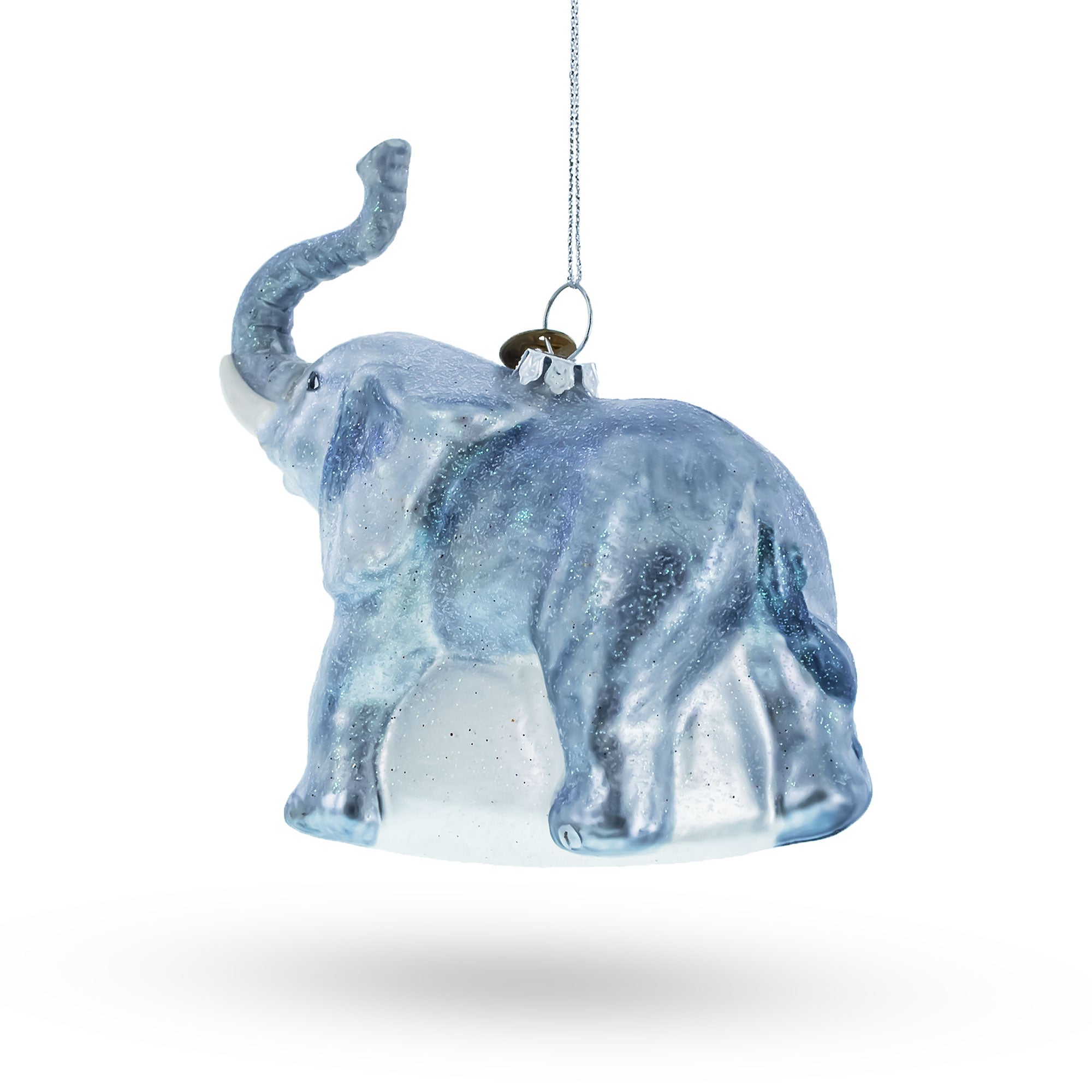 Elephant Glass Christmas Ornament
