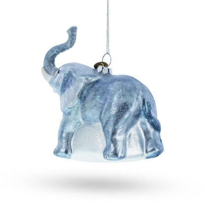 Elephant Glass Christmas Ornament