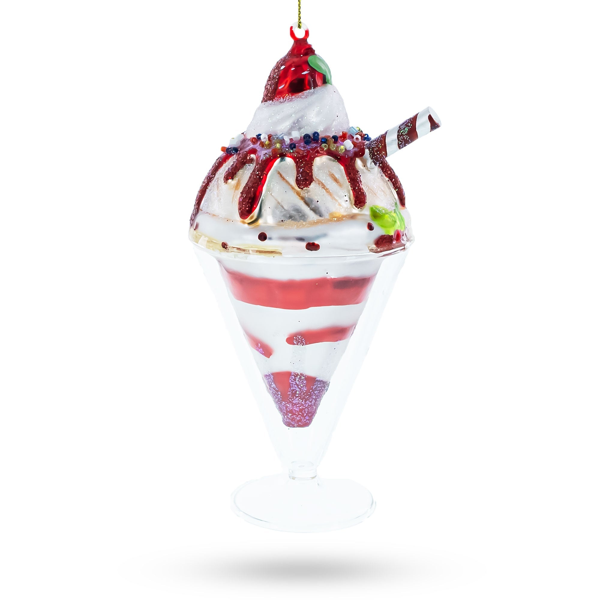 Dessert Cake Glass Christmas Ornament