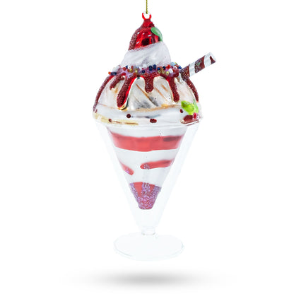 Dessert Cake Glass Christmas Ornament