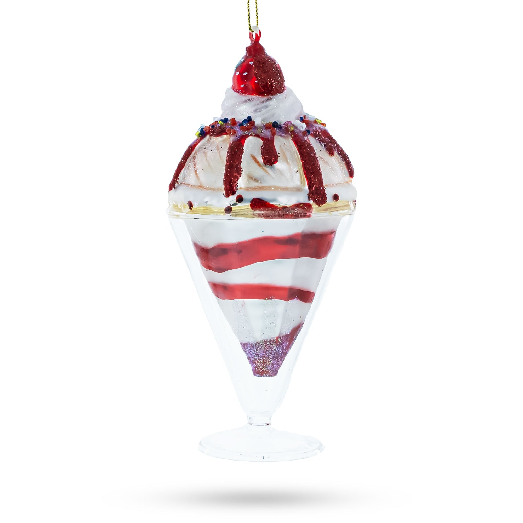 Dessert Cake Glass Christmas Ornament