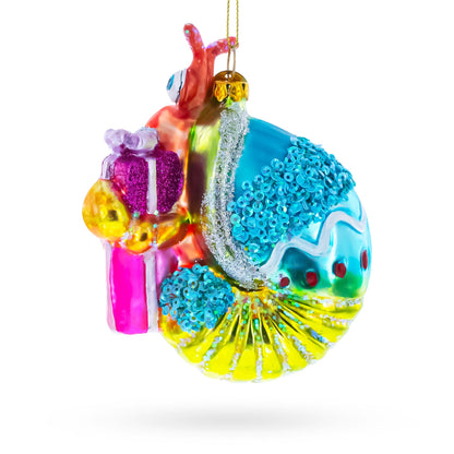 Shrimp with Gifts Glass Christmas Ornament BestPysanky