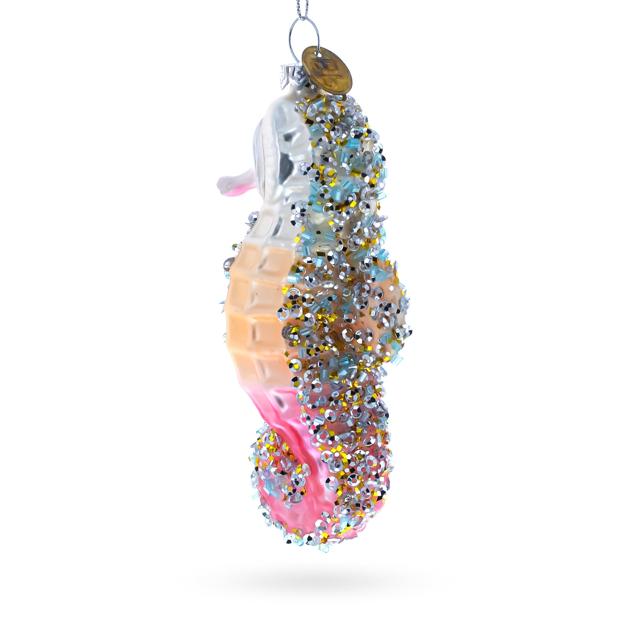 Seahorse Glass Christmas Ornament