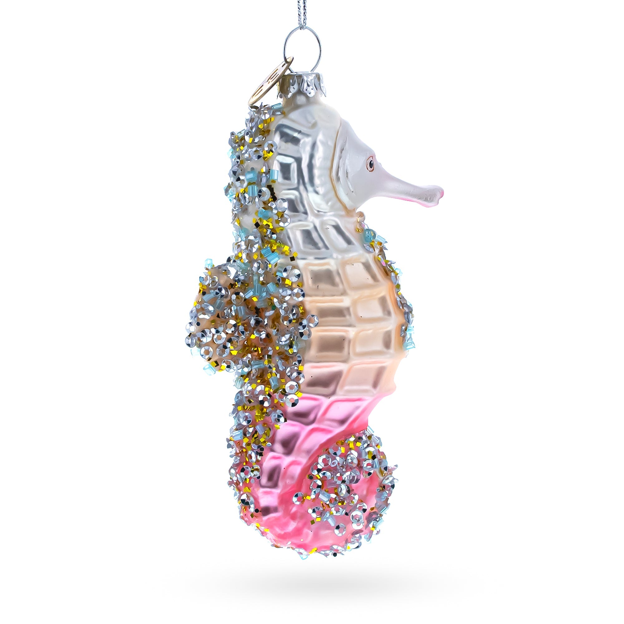 Seahorse Glass Christmas Ornament