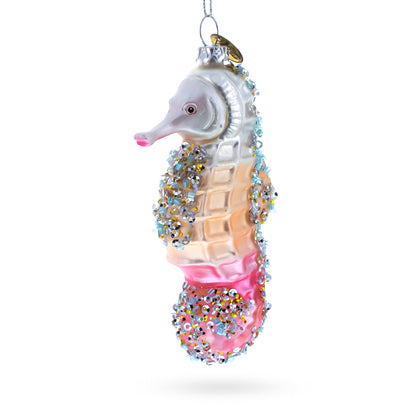 Seahorse Glass Christmas Ornament