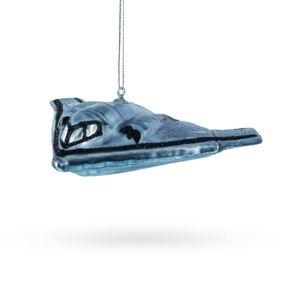 Sleek Stealth Bomber B-2 Glass Christmas Ornament