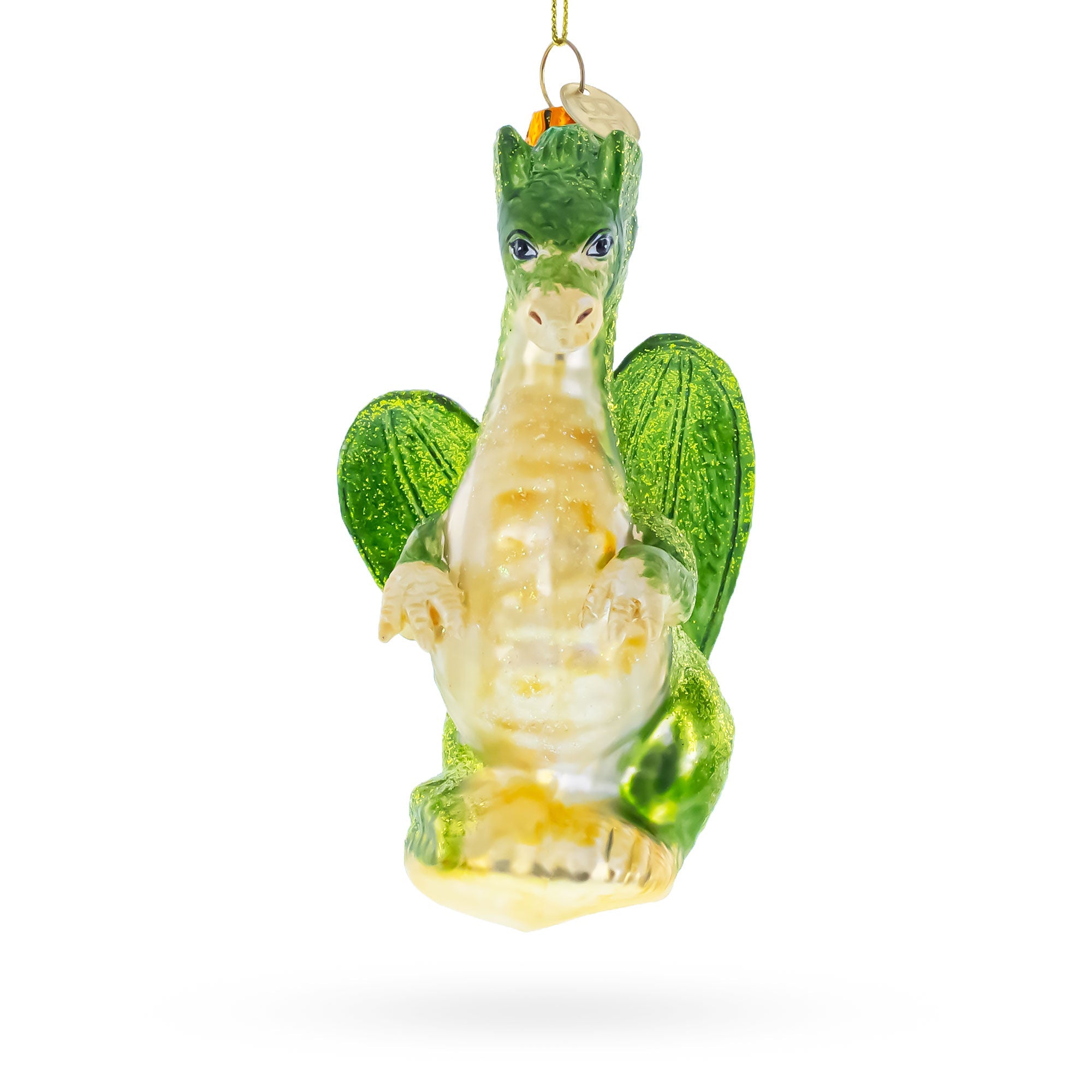 Flying Dragon Glass Christmas Ornament