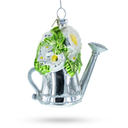 Floral Watering Can Glass Christmas Ornament BestPysanky
