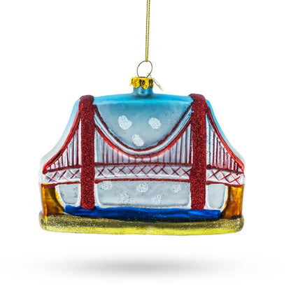 Golden Gate Bridge, San Francisco, California Glass Christmas Ornament