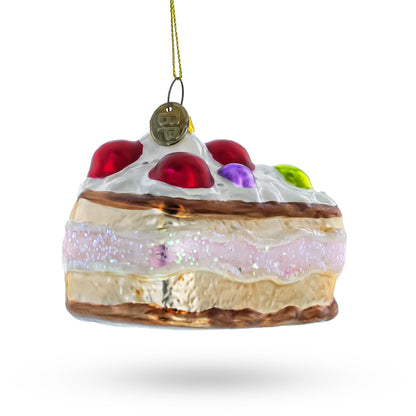 Cherry Cake Glass Christmas Ornament