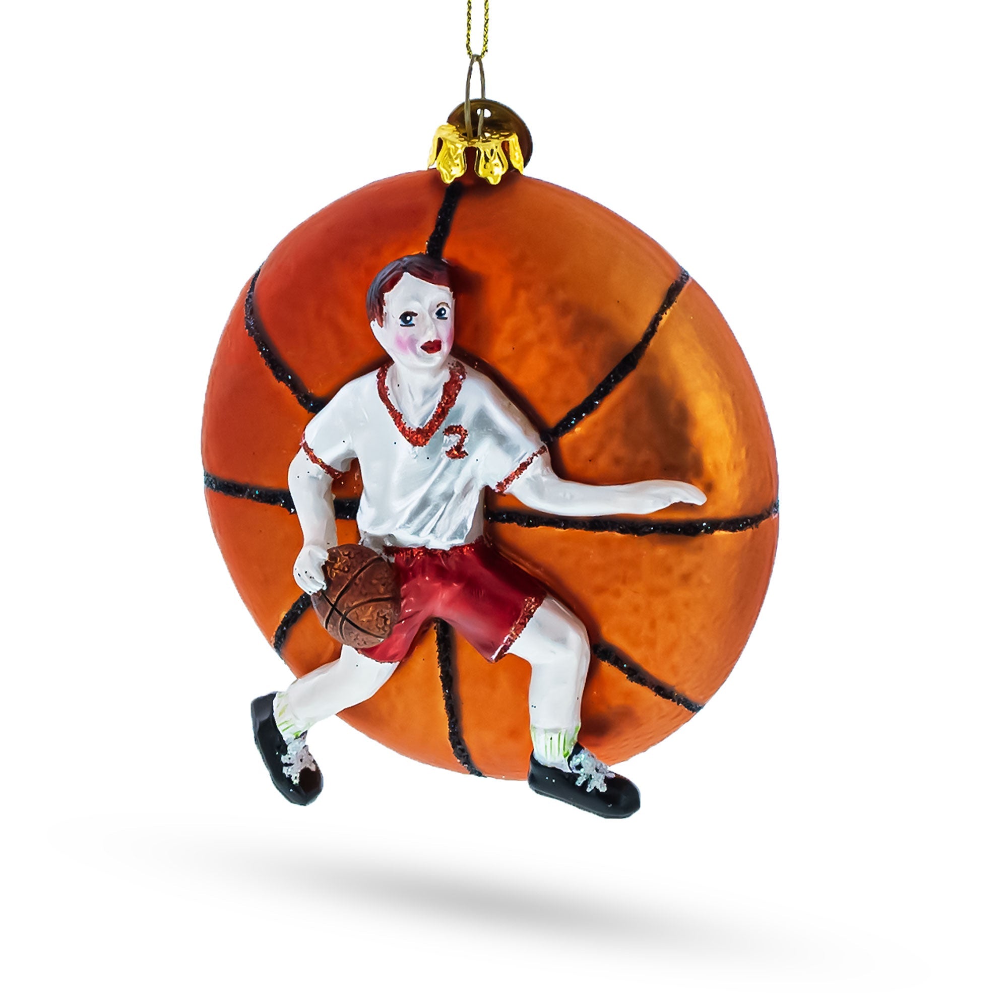 Basketball Player Glass Christmas Ornament BestPysanky