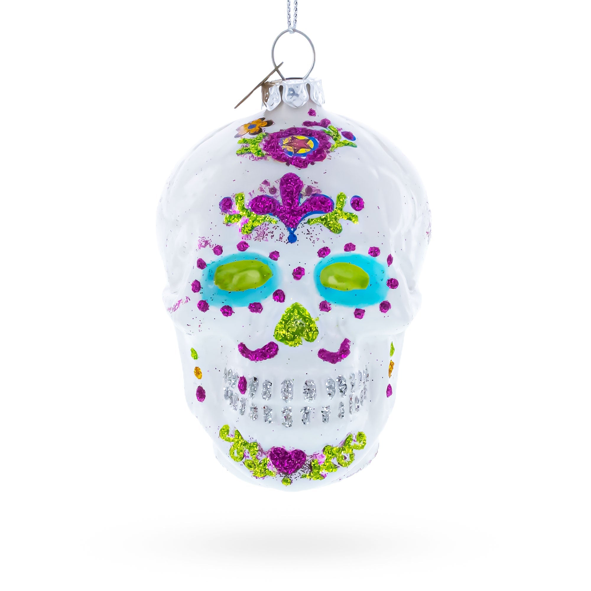 White Skull Glass Christmas Ornament BestPysanky