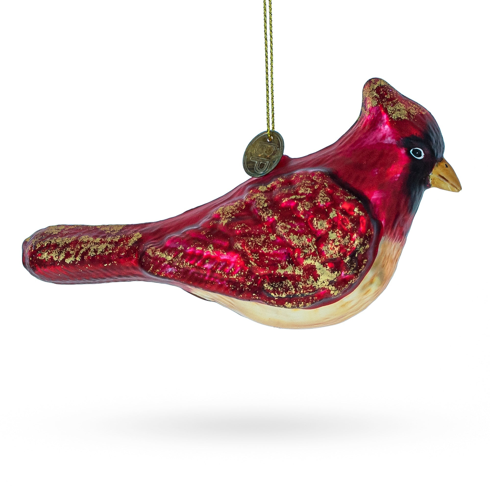 Red Cardinal Bird Glittered Glass Christmas Ornament