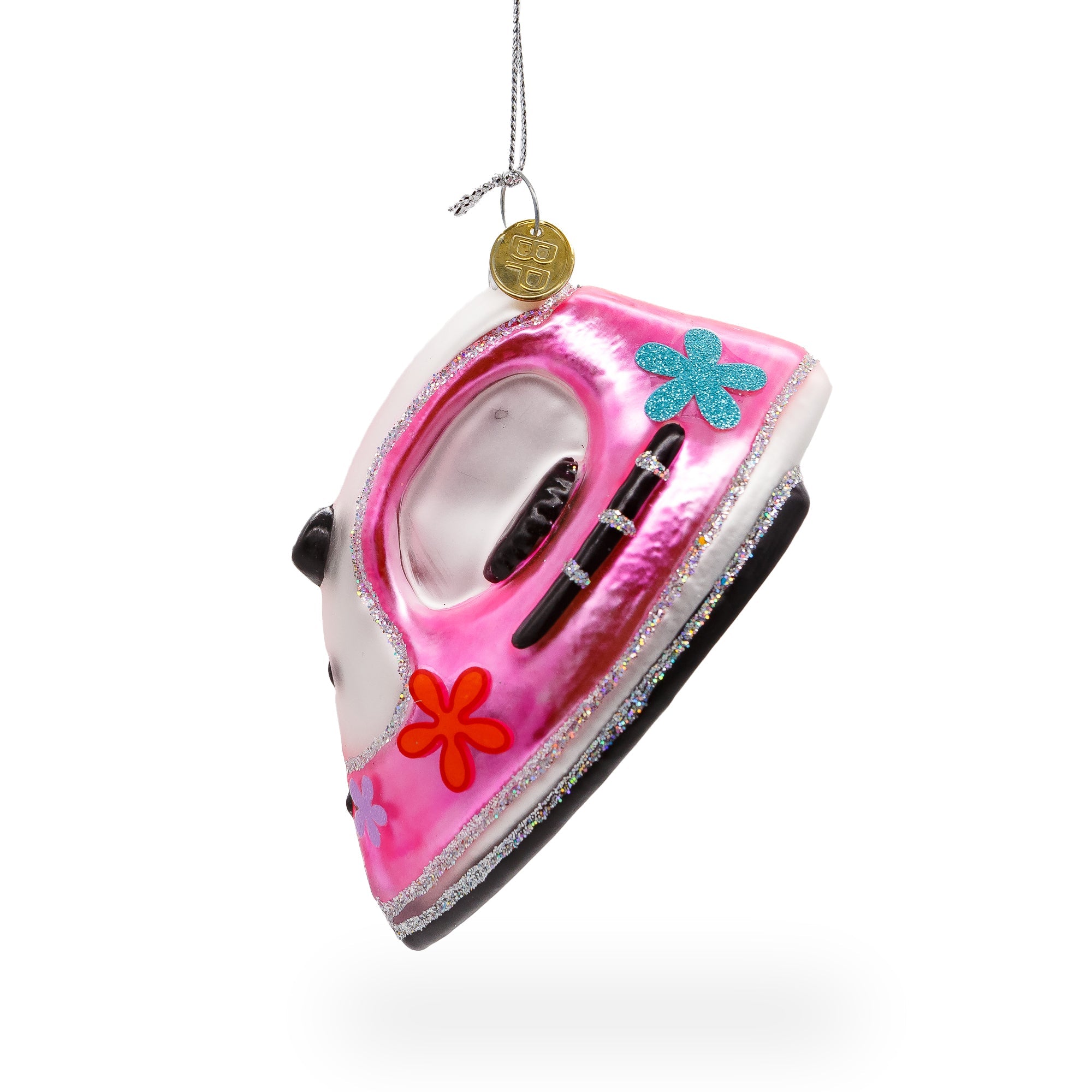 Pink Iron Glass Christmas Ornament
