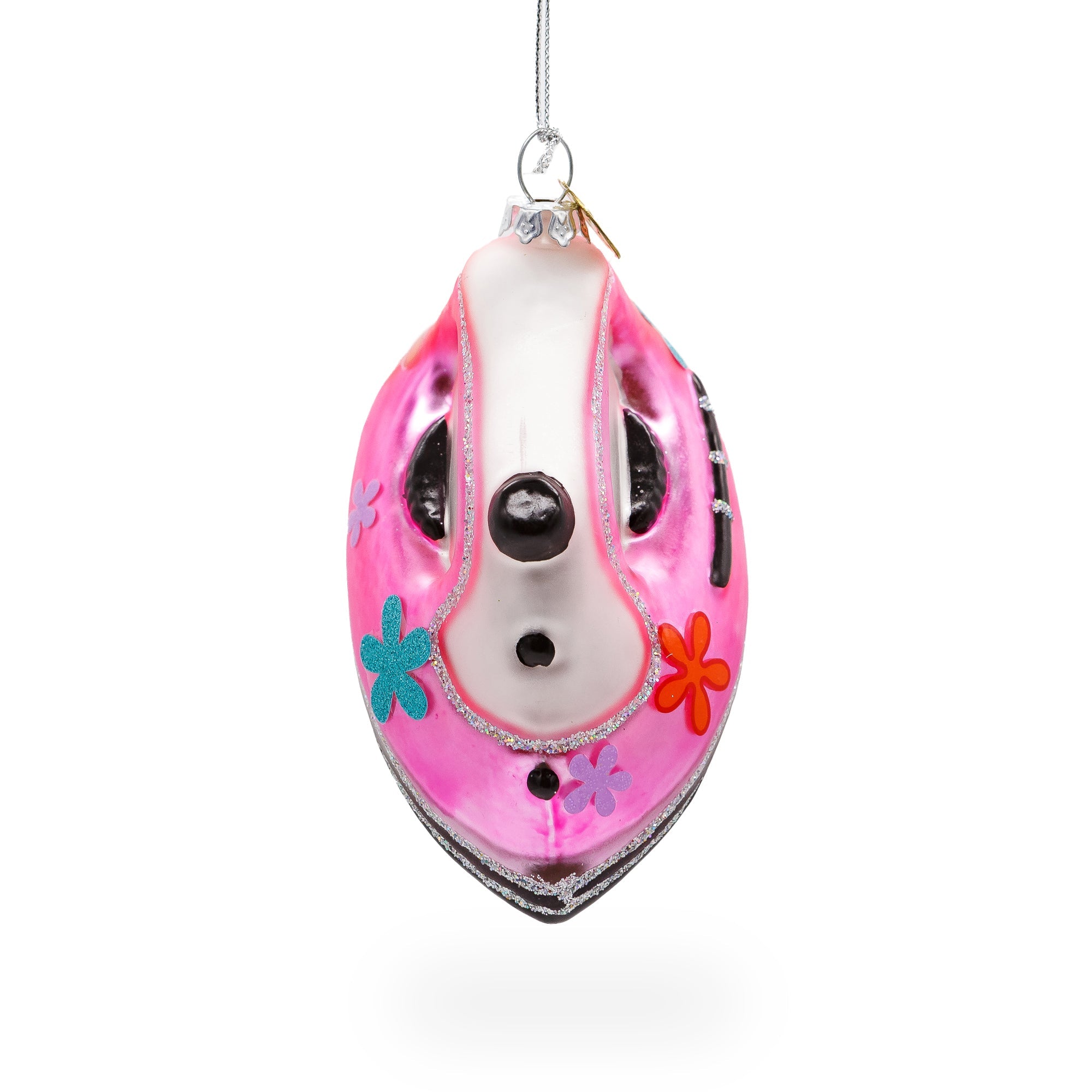 Pink Iron Glass Christmas Ornament