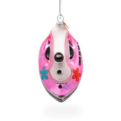 Pink Iron Glass Christmas Ornament