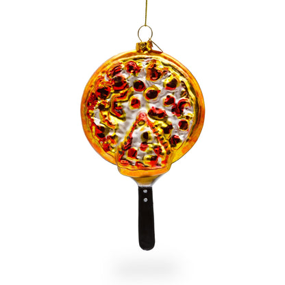 Pizza Pan Glass Christmas Ornament