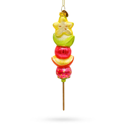 Fruit Medley on a Stick Glass Christmas Ornament