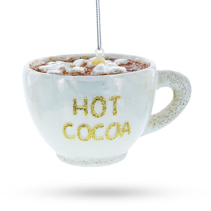 Hot Cocoa Cup Glass Christmas Ornament