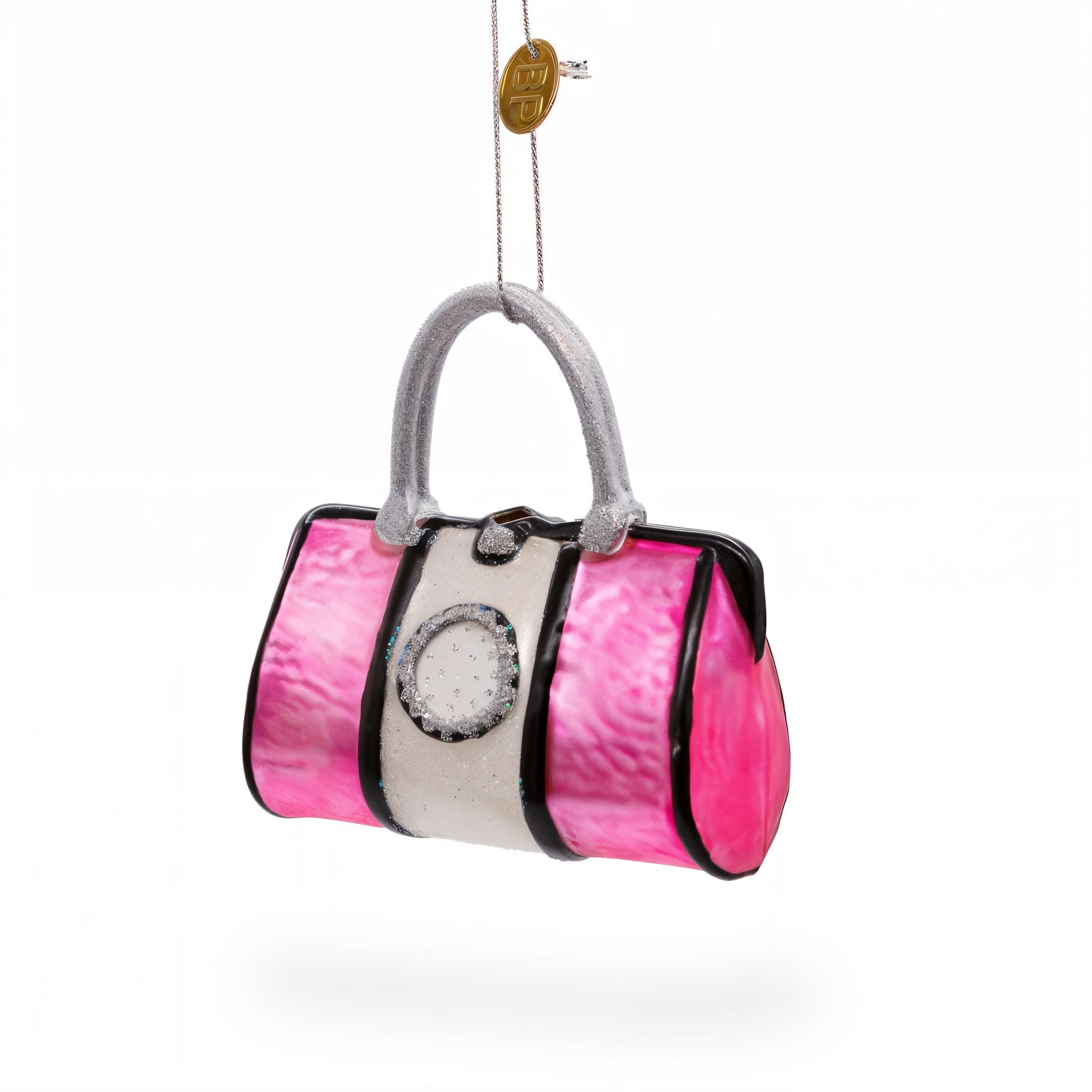 Pink Handbag Glass Christmas Ornament