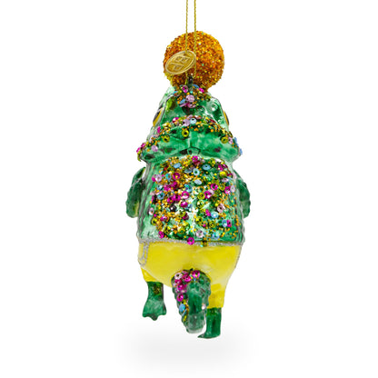 Chameleon Lizard Glass Christmas Ornament