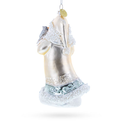 Woodland Santa with Forest Friends Glass Christmas Ornament BestPysanky