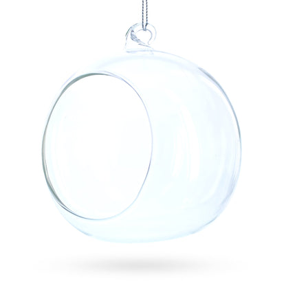 Spherical Openwork Clear Glass Christmas Ornament 4.5 Inches BestPysanky