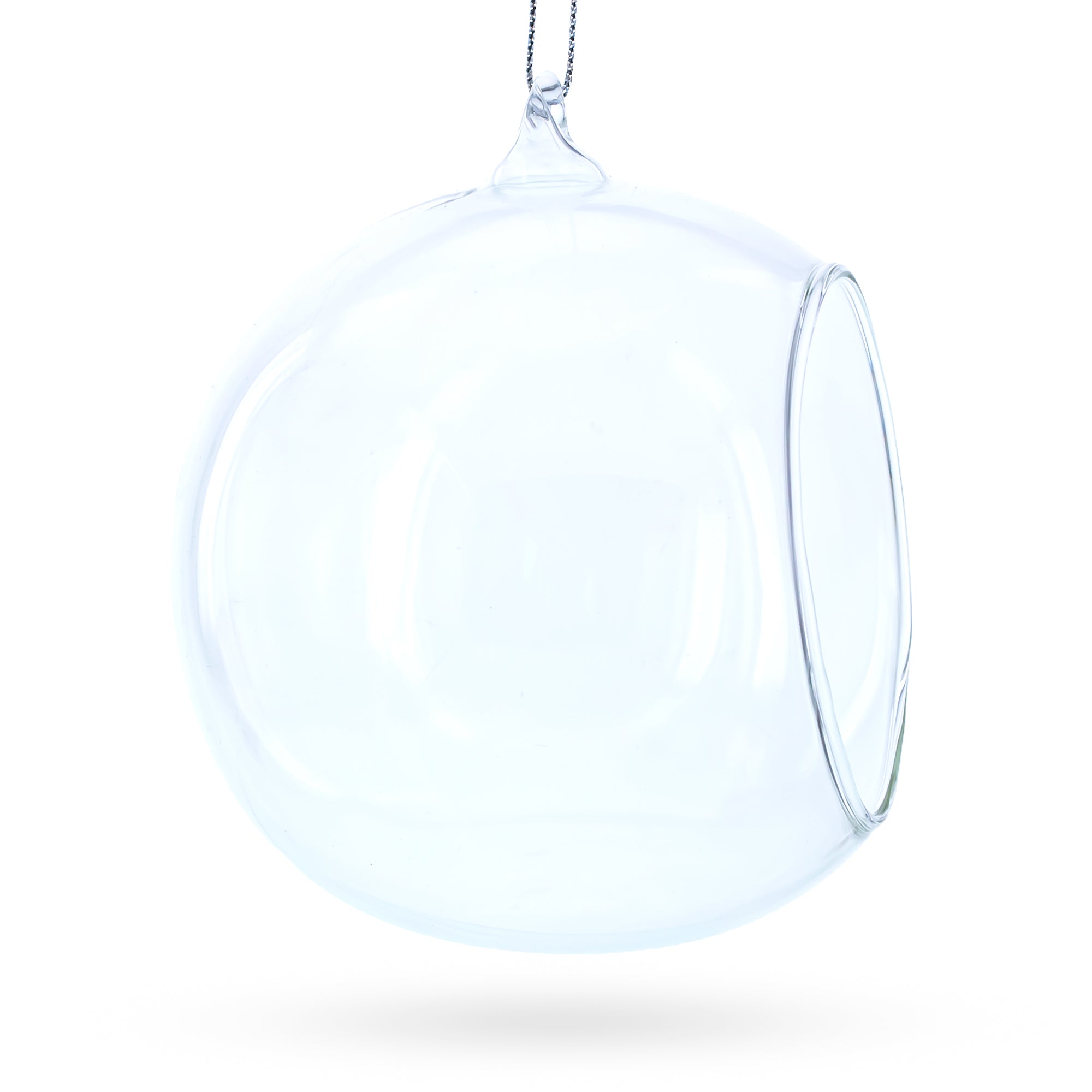 Spherical Openwork Clear Glass Christmas Ornament 4.5 Inches BestPysanky