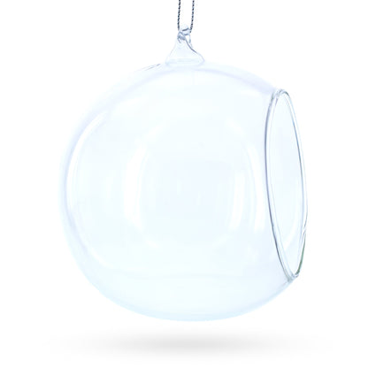 Spherical Openwork Clear Glass Christmas Ornament 4.5 Inches BestPysanky