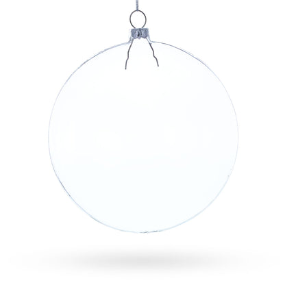 Set of 3 Flat Disc Clear Glass Christmas Ornaments 5.4 Inches (140 mm) BestPysanky
