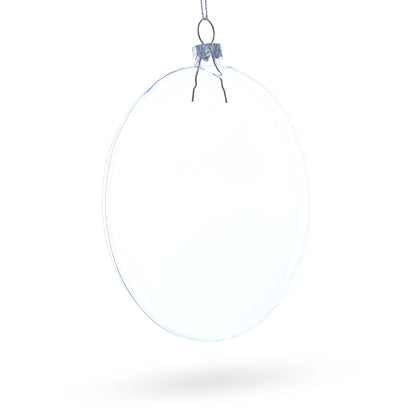 Set of 3 Flat Disc Clear Glass Christmas Ornaments 5.4 Inches (140 mm) BestPysanky