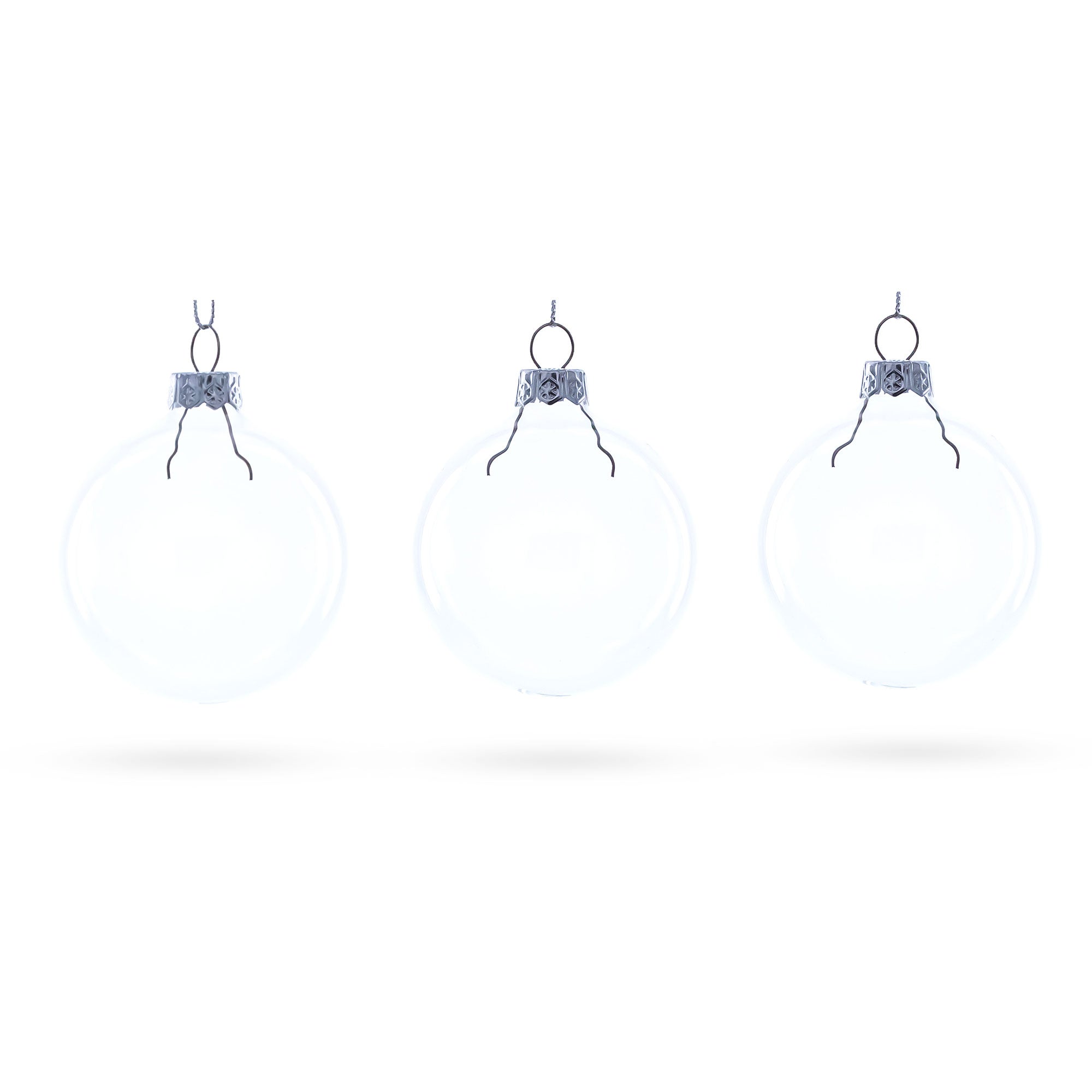 Set of 3 Clear Glass Ball Ornament 2.5 BestPysanky