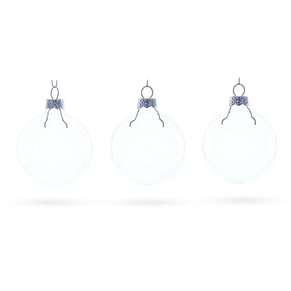 Set of 3 Clear Glass Ball Ornament 2.5 BestPysanky