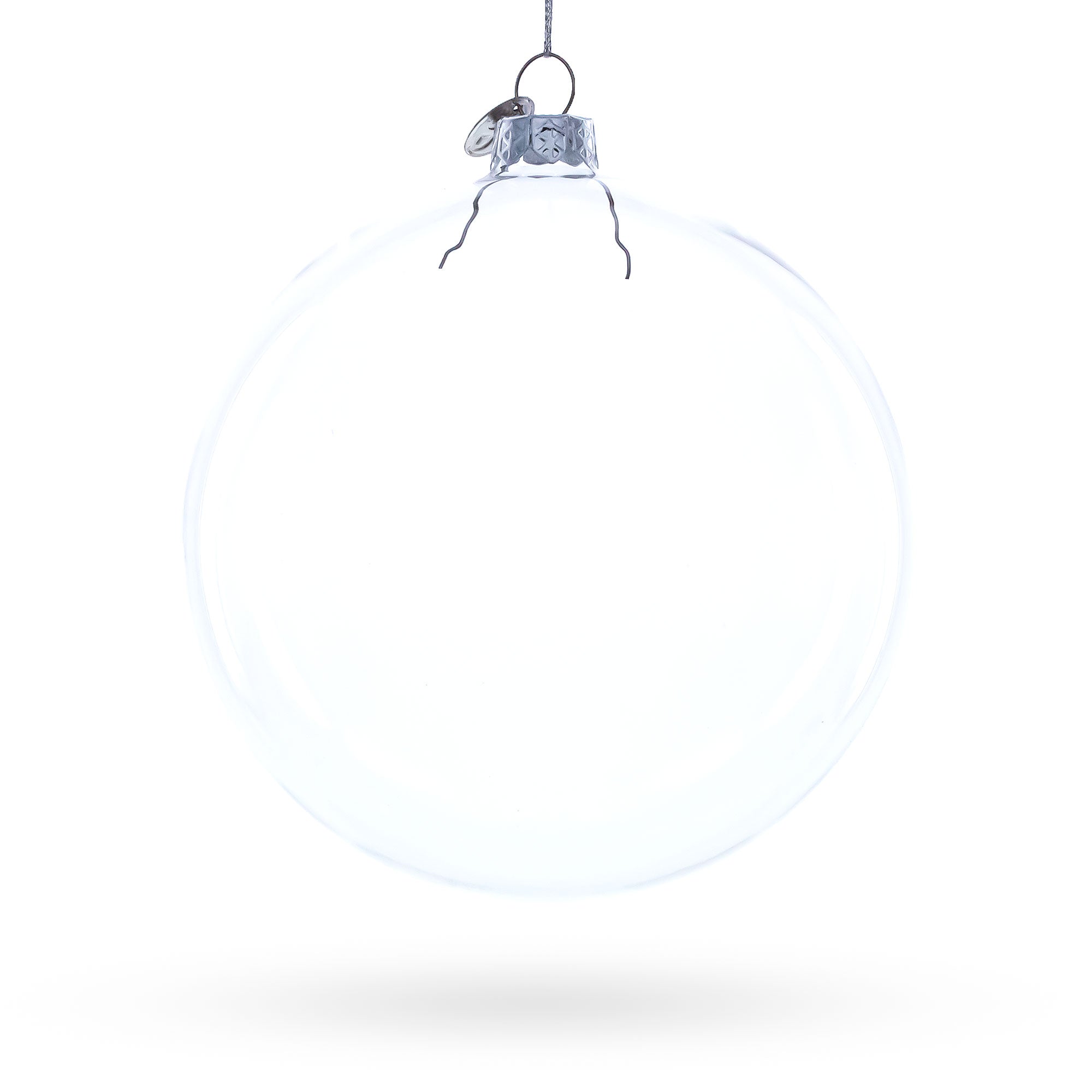 Large Clear Glass Ball Christmas Ornament 4.6 Inches